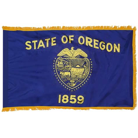 Oregon Nylon State Flag 3x5 Ft | Flag with Pole Hem & Gold Fringe for ...