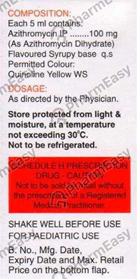 Zathrin 100 MG Syrup (15): Uses, Side Effects, Price & Dosage | PharmEasy