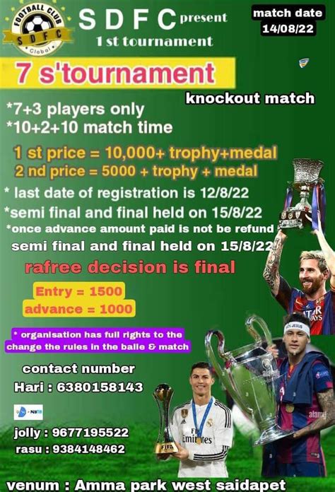 Football Tournaments List In Chennai