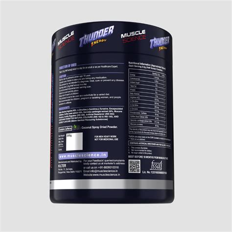 Muscle Science Thunder Energy Pre Workout - 57 Servings – Anandit Nutrition