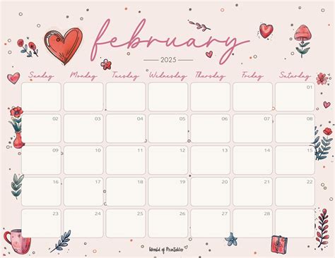february-2025-calendar-with-hand-drawn-valentines-elements-and-soft ...