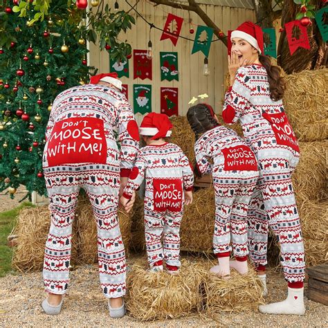 PatPat Christmas Pajamas, Reindeer Onesie, Matching Family Outfits, Red ...