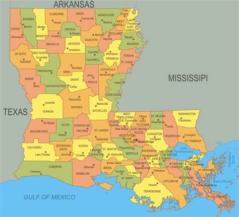 Louisiana Map With Cities And Parishes at Joan Dudley blog