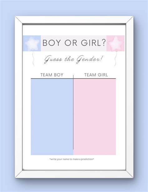 Gender Reveal Guess the Gender Party Game | Baby Shower Boy or Girl | Editable Canva Digital ...