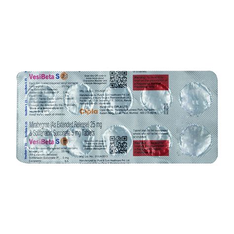 Vesibeta S 25 Tablet | Uses, Side Effects, Price | Apollo Pharmacy