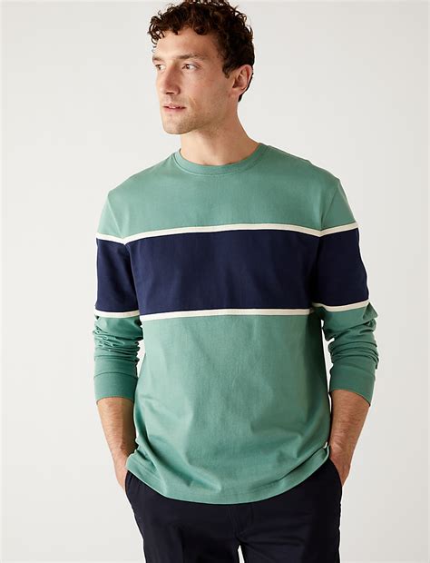 Buy Pure Cotton Colour Block T-Shirt at Marks & Spencer