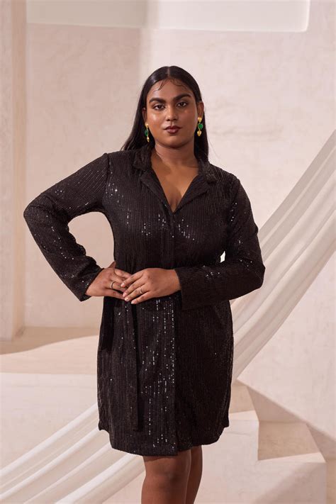 Zerah Sequinned Shirt Dress – Sonsie