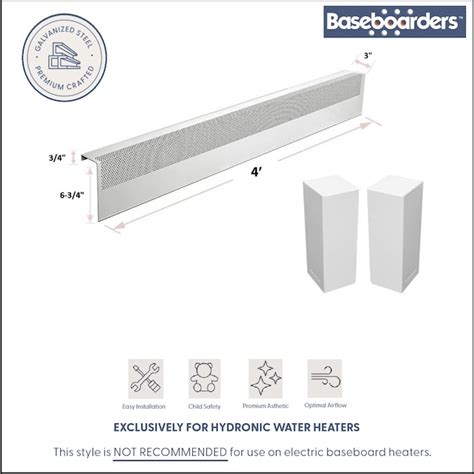 Baseboarders Basic 4-ft Hydronic Slip-on Baseboard Heater Cover BC001 ...