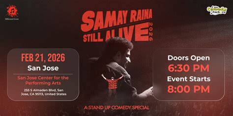 Samay Raina Still Alive San Jose 2026 | Tickets on AllEvents