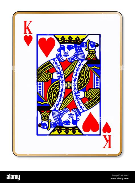 The playing card the King of hearts over a white background Stock Photo ...
