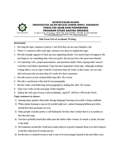 Image result for Midterm Exam Examples