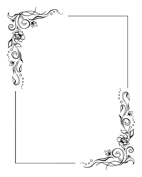 Vintage Floral Frame With Rose Border And Editable Design Vector, Rose ...
