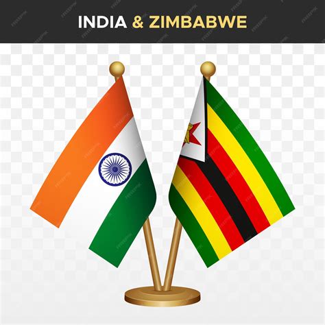 Premium Vector | India vs zimbabwe flags indian 3d standing desk flag ...