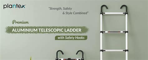 Plantex 3.8m (12.5 ft.) Aluminium Telescopic Ladder/13-Step Portable ...