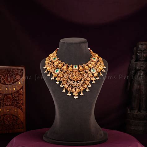 Nakshi Elegance 22K Gold Pearl Choker – Krishna Jewellers