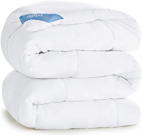 CozyLux Queen Comforter Duvet Insert White - Quilted Bedding Comforters ...