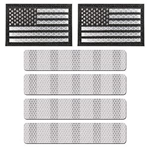 R.SASR 6 Pack Extra Reflective Patch Hook Fastener for Safety (Black ...