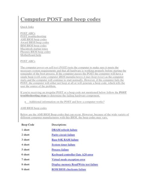 Image result for Beeping Code for Computer