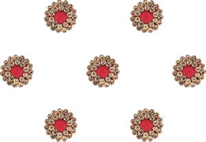 Comet Busters Red Velvet Round Bindi With Gold Stone Border (9mm ...