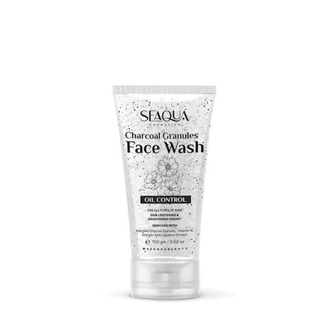 SEAQUA Charcoal Granules Facewash | Sulphate and Paraben Free Facewash ...