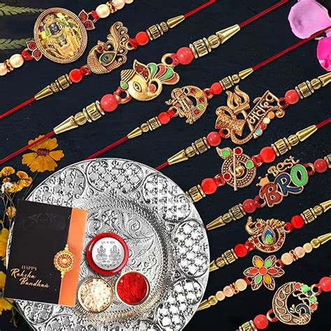 Oblivion Pooja Thali Gift for Brother – Rakhi set for Brother Set of 10 ...