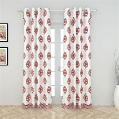 Buy India Inspired Set of 2 Printed Semi-Blackout Door Curtains from ...