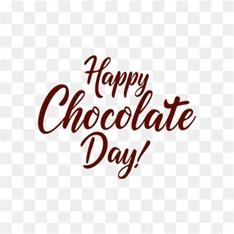 Happy Chocolate Day Cursive text Free Transparent PNG