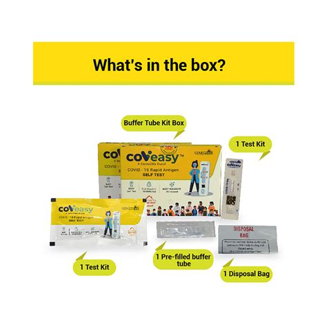 Covieasy Covid 19 Rapid Antigen Self Test Kit Medium Yellow and White ...