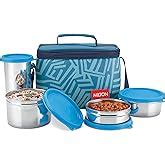 Buy MILTON New Steel Combi Lunch Box with Insulated Fabric Jacket, 3 ...