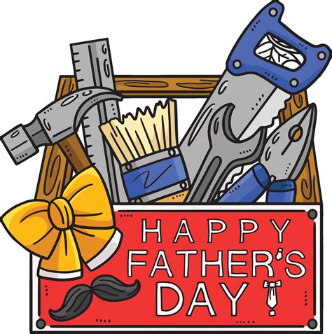 Happy Fathers Day Toolbox Cartoon Colored Clipart 25374672 Vector Art ...