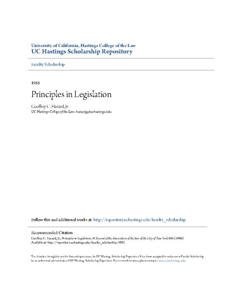 Principles in Legislation - University of California, Hastings College ...