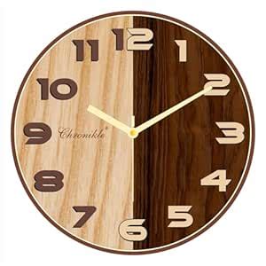 Buy CHRONIKLE Beautiful Analog English Number Brown Round Plastic Case ...