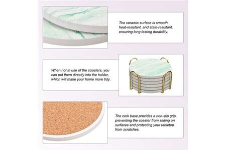 Range couverts Sourcingmap sourcing map- 6pcs Liège Base Sous-verres ...