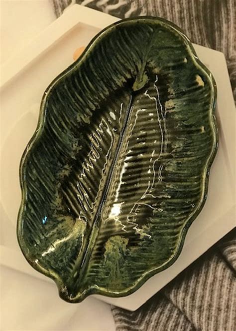 Get Green Ceramic Leaf Platter at ₹ 1299 | LBB Shop