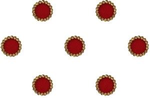 Comet Busters Red Round Velvet Bindi With Gold Stone Border (10mm ...