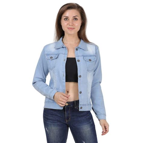 Buy JAKMY FASHION Full Sleeve Solid Women Denim Jacket (l, light blue ...