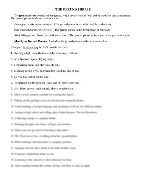 Gerund Phrase Examples