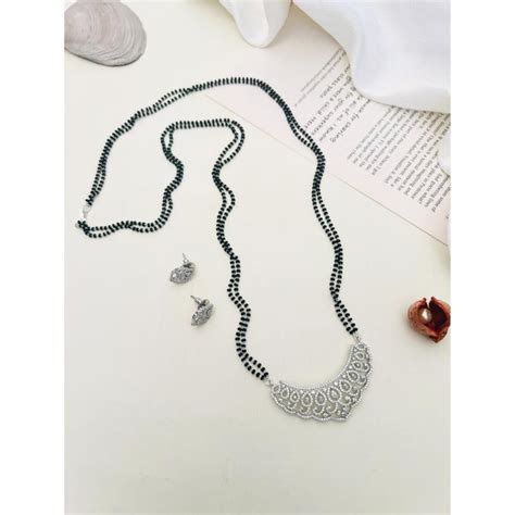 Buy Abdesigns White Enchanting Silver Plated Polki American Diamond ...