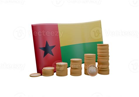 Sublime 3D render illustration of Guinea flag and currency called Guinean Franc 50093625 PNG
