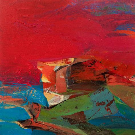 "Untitled 148": Red Acrylic Painting by Siddhesh Rane | ArtZolo.com