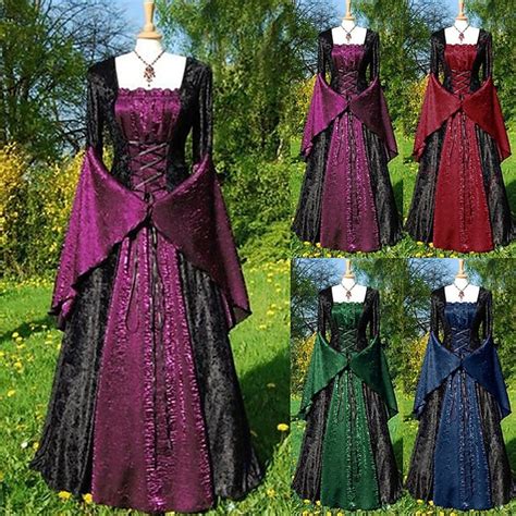 Retro Vintage Mittelalterlich Renaissance Kleid Cosplay Kostüm ...