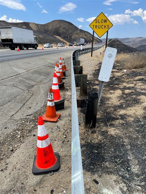 Closure of northbound 5 Freeway for Route Fire repairs causes traffic ...