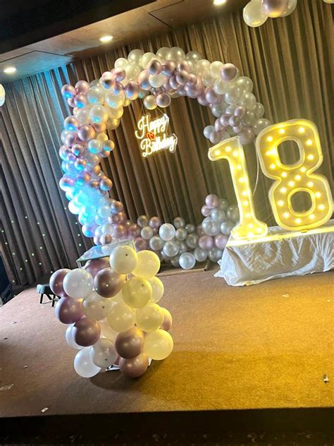 Purple & White Theme Birthday Ring Decoration