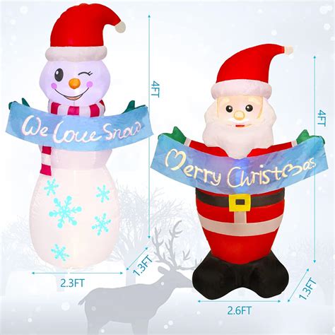 Buy Juegoal Set of 2 Christmas Inflatables Lighted Santa Claus and ...