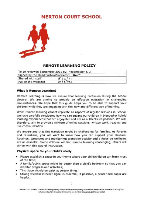 Image result for Remote Learning Policy