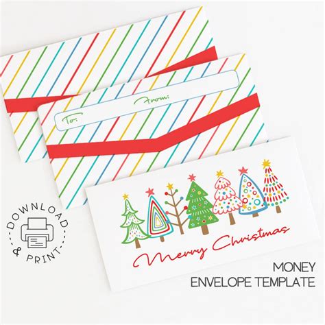 Printable Christmas Money Gift Envelope / Cash Holder / Instant ...
