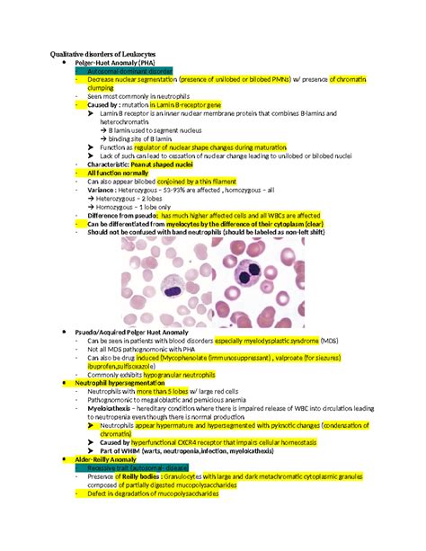 Leuko-2 - All about wbc and their importance - Qualitative disorders of Leukocytes Pelger-Huet ...