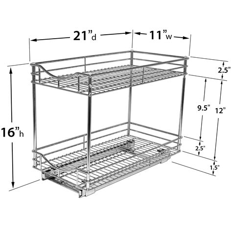 Buy LYNK PROFESSIONAL® Slide Out Double Drawer- Pull Out Two Tier ...