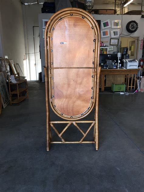 Free Standing Full Length Rattan Floor Mirror by Interlude at 1stDibs ...