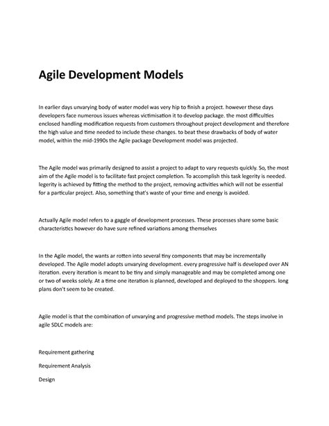 Agile Development Models - Software Engineering - Studocu